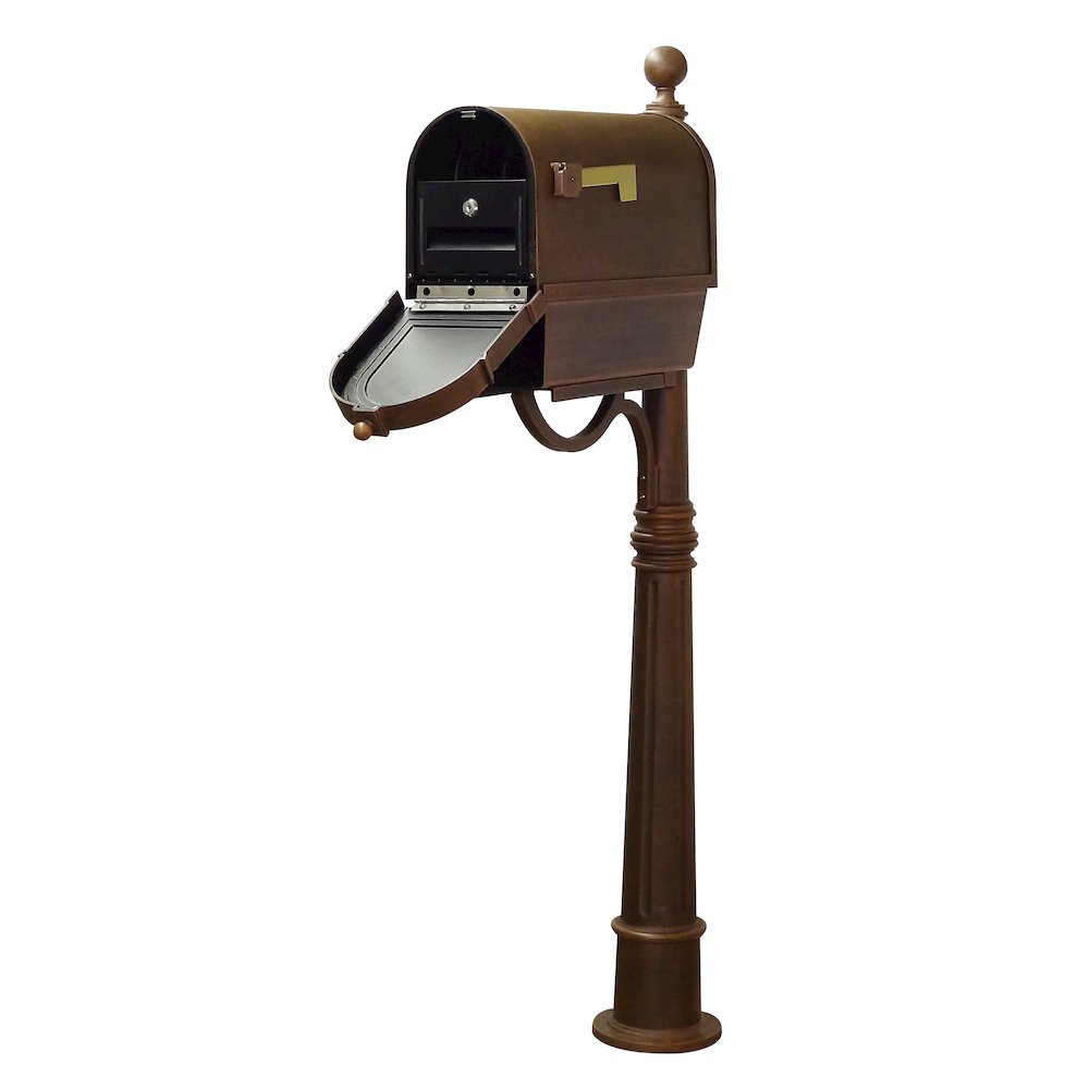 Curbside Mailbox with Newspaper Tube, Locking Insert and Ashland Mailbox Post - Special Lite Products