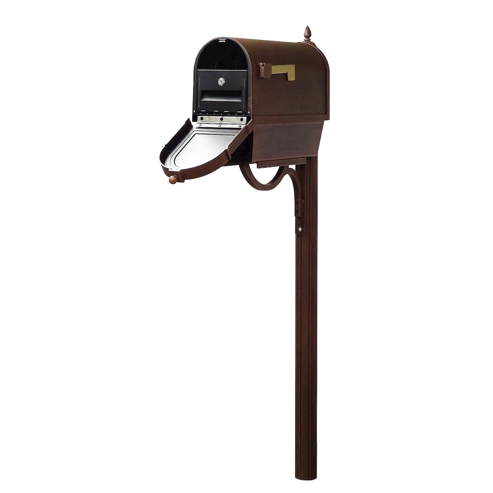 Curbside Mailbox with Newspaper Tube, Locking Insert and Richland Mailbox Post - Special Lite Products