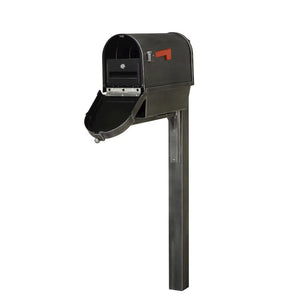 Curbside Mailbox with Newspaper Tube, Locking Insert and Wellington Mailbox Post - Special Lite Products