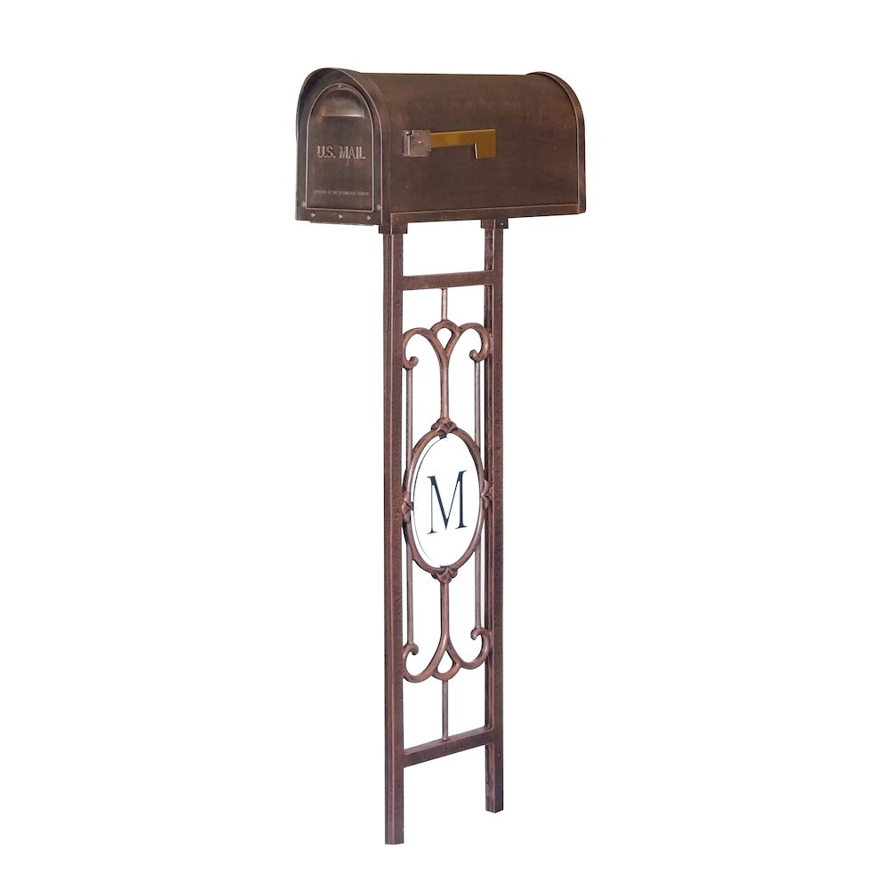 Classic Curbside Mailbox with Monogram Mailbox Post - Special Lite Products
