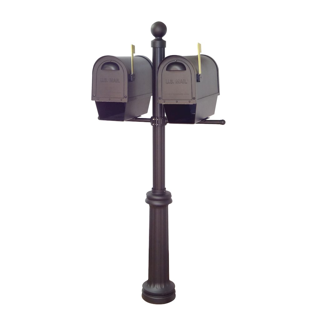 Classic Curbside Mailboxes with Newspaper Tube and Fresno Double Mount Mailbox - Special Lite Products