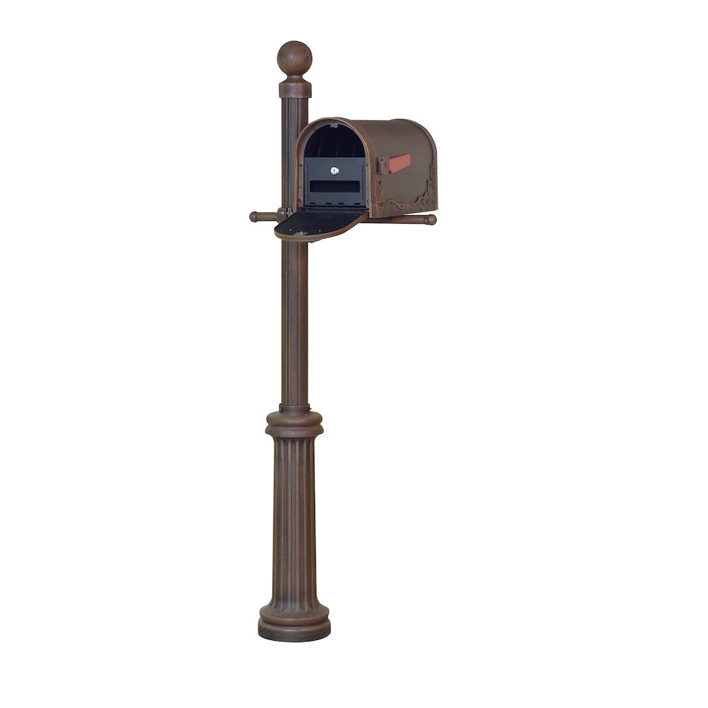 Floral Curbside Mailbox, Locking Insert and Fresno Mailbox Post - Special Lite Products
