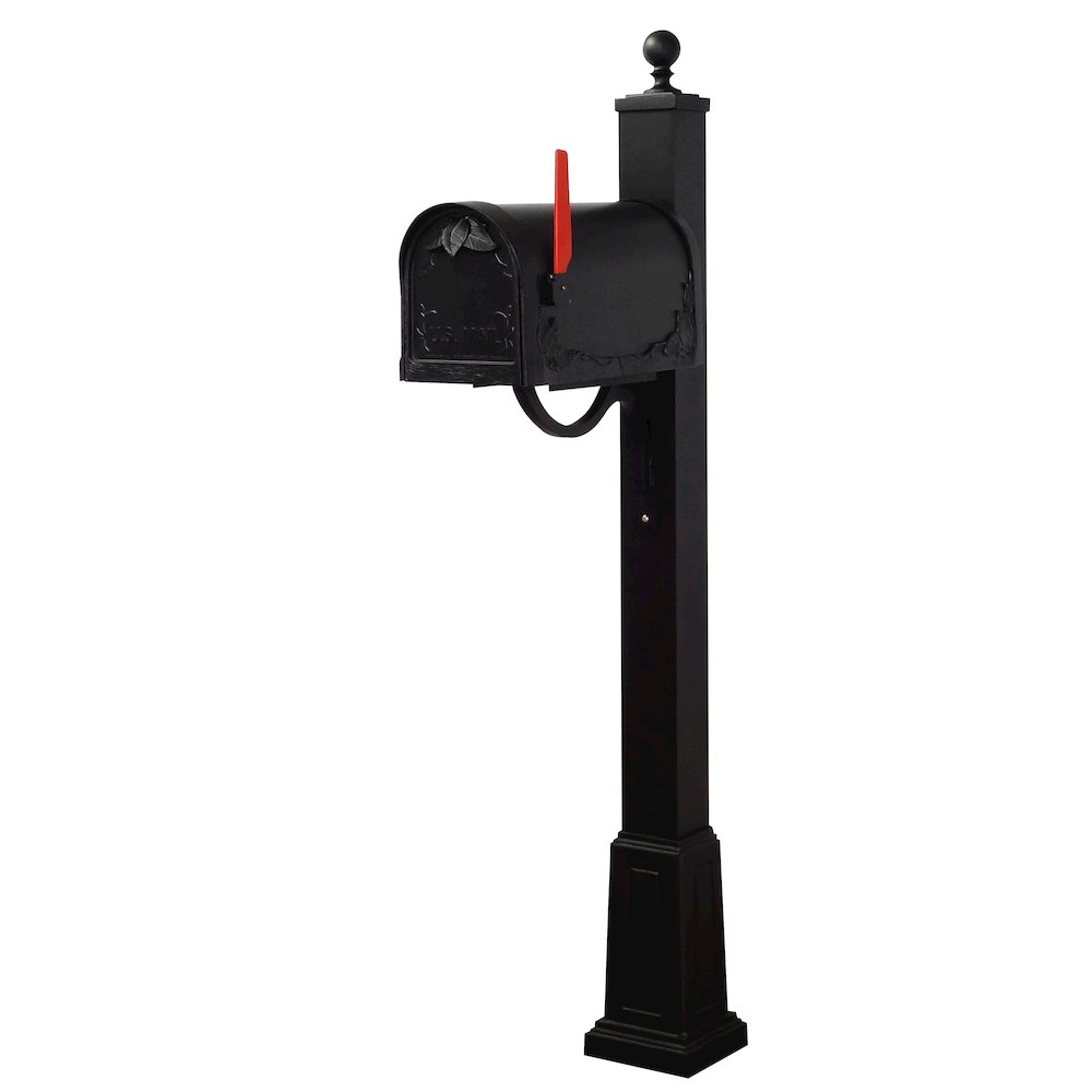 Floral Curbside Mailbox and Springfield Mailbox Post with Base - Special Lite Products