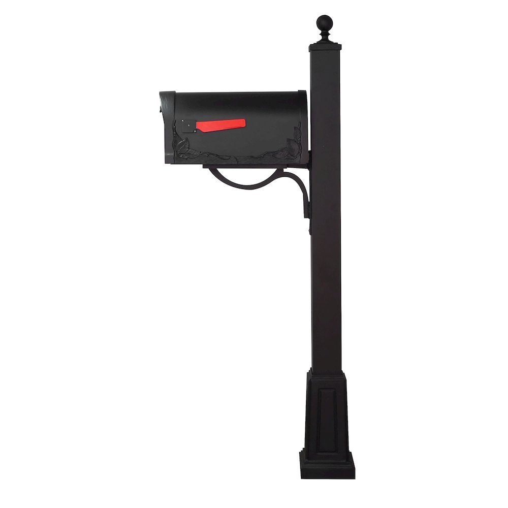 Floral Curbside Mailbox and Springfield Mailbox Post with Base - Special Lite Products