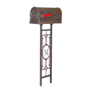 Savannah Curbside Mailbox with Monogram Mailbox Post - Special Lite Products