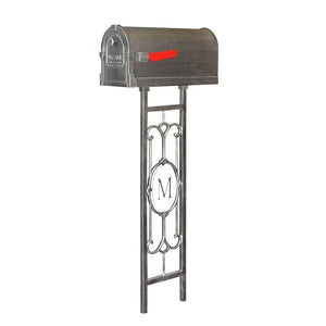 Savannah Curbside Mailbox with Monogram Mailbox Post - Special Lite Products