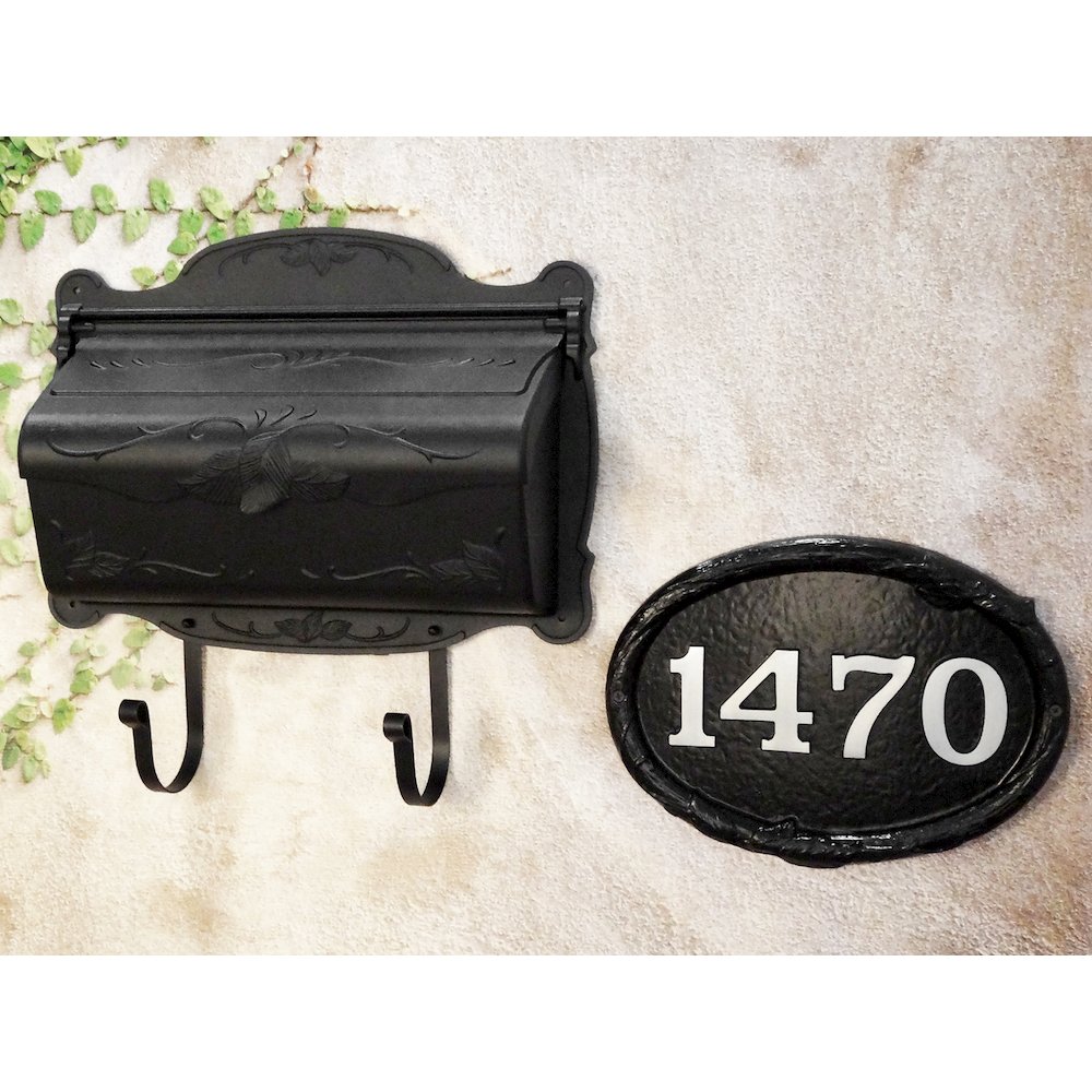 Floral Horizontal Wall Mount Mailbox and Floral Wall Mount Address Plaque - Special Lite Products