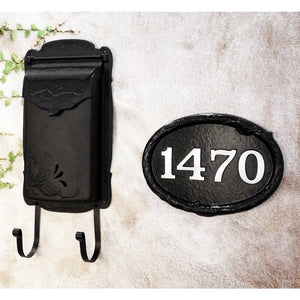Flora Vertical Wall Mount Mailbox and Floral Wall Mount Address Plaque - Special Lite Products