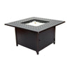 Heron 42'' Square Gas Fire Pit Chat Table with Clear Glass Fire Beads - Alfresco Home
