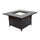 Heron 42'' Square Gas Fire Pit Chat Table with Clear Glass Fire Beads - Alfresco Home