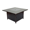Heron 42'' Square Gas Fire Pit Chat Table with Clear Glass Fire Beads - Alfresco Home