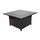 Heron 42'' Square Gas Fire Pit Chat Table with Clear Glass Fire Beads - Alfresco Home