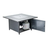 Heron 42'' Square Gas Fire Pit Chat Table with Clear Glass Fire Beads - Alfresco Home
