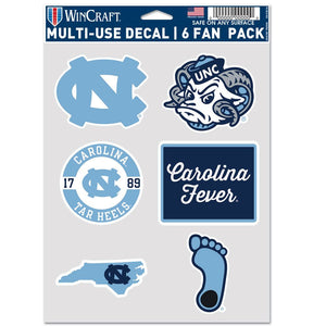 North Carolina Tar Heels Decal Multi Use Fan 6 Pack - WinCraft
