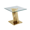 Glass Coffee Table Sets: Coffee Table, 2 End Tables and Console Table with Stainless Steel Gold Base - Best Quality Furniture