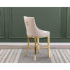 29'' Cream velvet barstool with gold color base (SET OF 2) - Best Quality Furniture