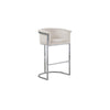29'' Cream Upholstered Barstool with Silver Base -Single - Best Quality Furniture