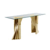 Glass Coffee Table Sets: Coffee Table, 2 End Tables and Console Table with Stainless Steel Gold Base - Best Quality Furniture