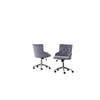 Tufted Velvet Upholstered Office Chair in Dark Grey - Single - Best Quality Furniture