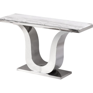 Marble Top Console Table with Stainless Steel Base - Best Quality Furniture