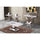 White Marble Coffee Table Set: Coffee Table, 2 End Tables, Console Table w/Stainless Steel U-Base - Best Quality Furniture