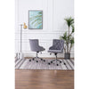 Tufted Velvet Upholstered Office Chair in Dark Grey - Single - Best Quality Furniture