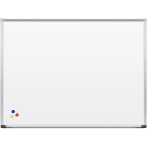 Markerboard -12ftWx48''H- White Porcelain Steel Surface - Anodized Aluminum Frame - Best-Rite