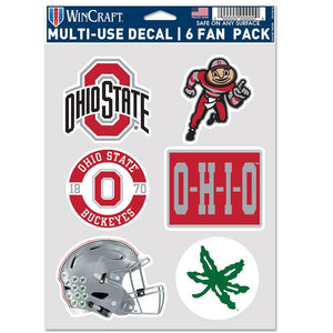 Ohio State Buckeyes Decal Multi Use Fan 6 Pack - WinCraft