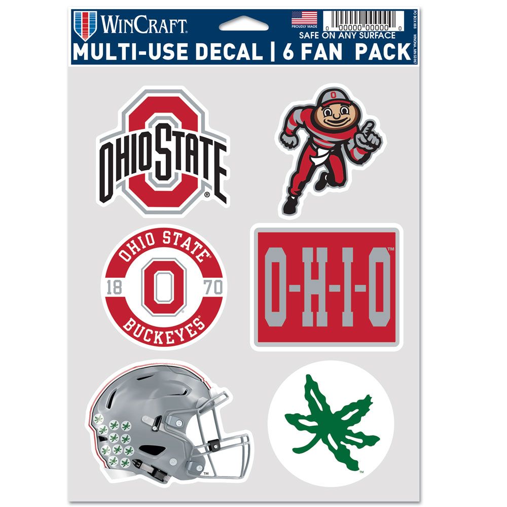 Ohio State Buckeyes Decal Multi Use Fan 6 Pack - WinCraft