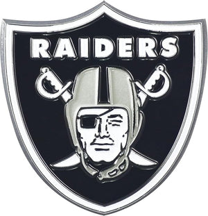 Las Vegas Raiders Auto Emblem Premium Metal Chrome Color - Logo Brands