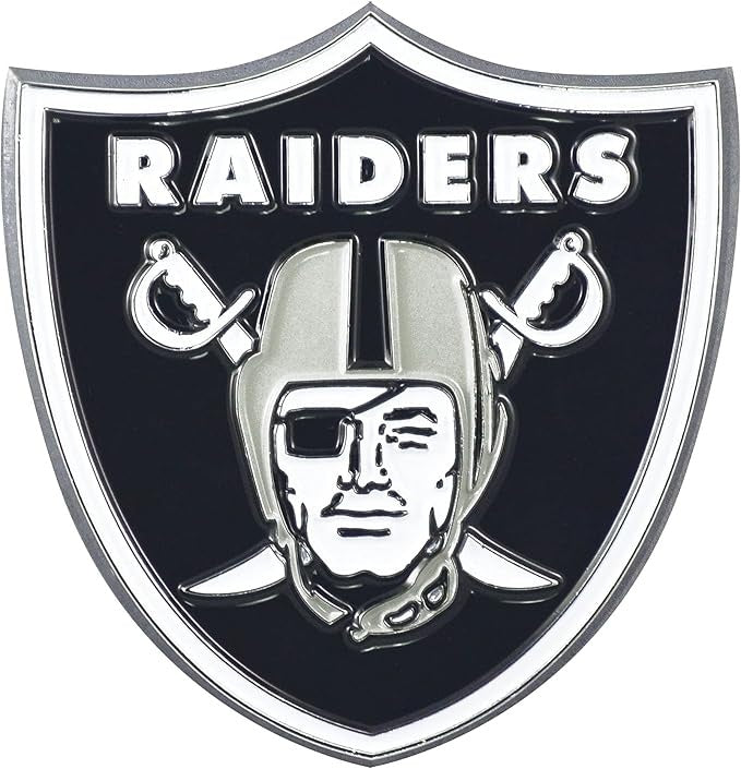 Las Vegas Raiders Auto Emblem Premium Metal Chrome Color - Logo Brands