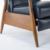 Solaris Wood Arm Push Back Recliner - Midnight Blue - Comfort Pointe