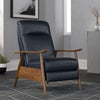 Solaris Wood Arm Push Back Recliner - Midnight Blue - Comfort Pointe