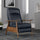 Solaris Wood Arm Push Back Recliner - Midnight Blue - Comfort Pointe