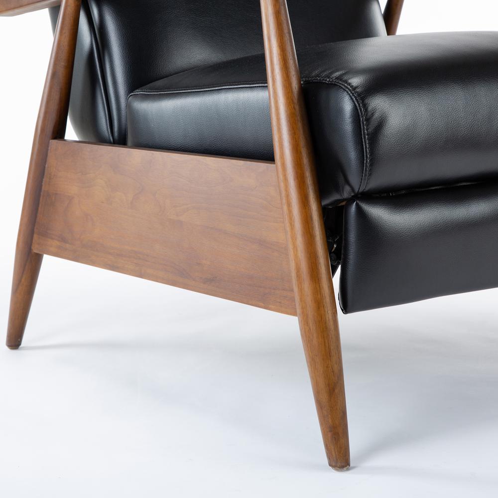 Solaris Wood Arm Push Back Recliner - Black - Comfort Pointe