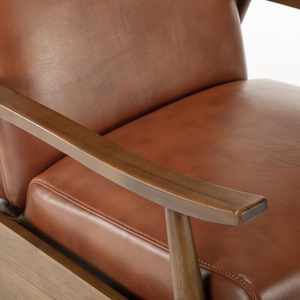 Solaris Wood Arm Push Back Recliner - Caramel - Comfort Pointe