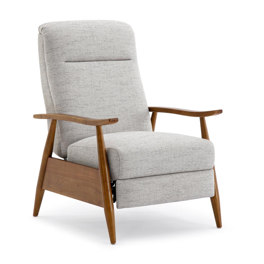 Terni Wood Arm Push Back Recliner in Performance Fabric - Sea Oat - Comfort Pointe