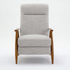 Terni Wood Arm Push Back Recliner in Performance Fabric - Sea Oat - Comfort Pointe