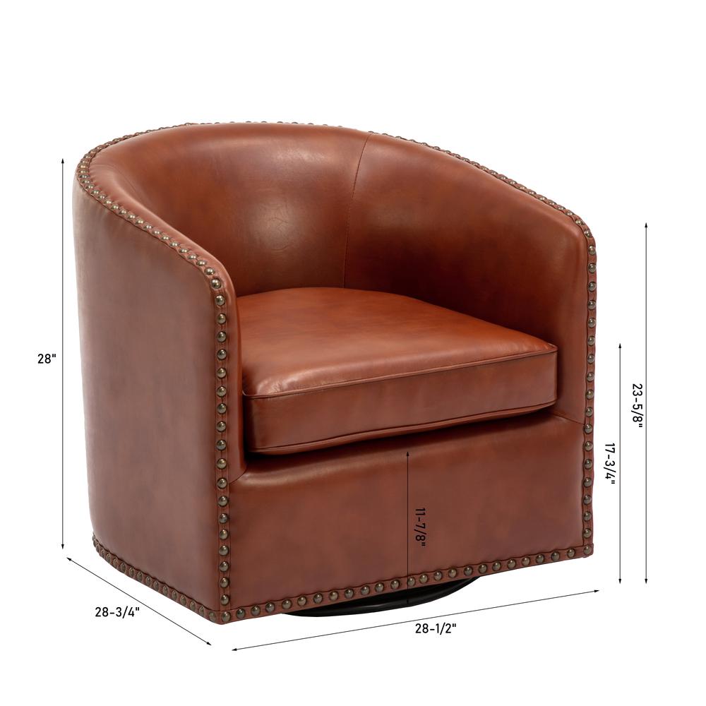 Tyler Swivel Arm Chair - Caramel - Comfort Pointe