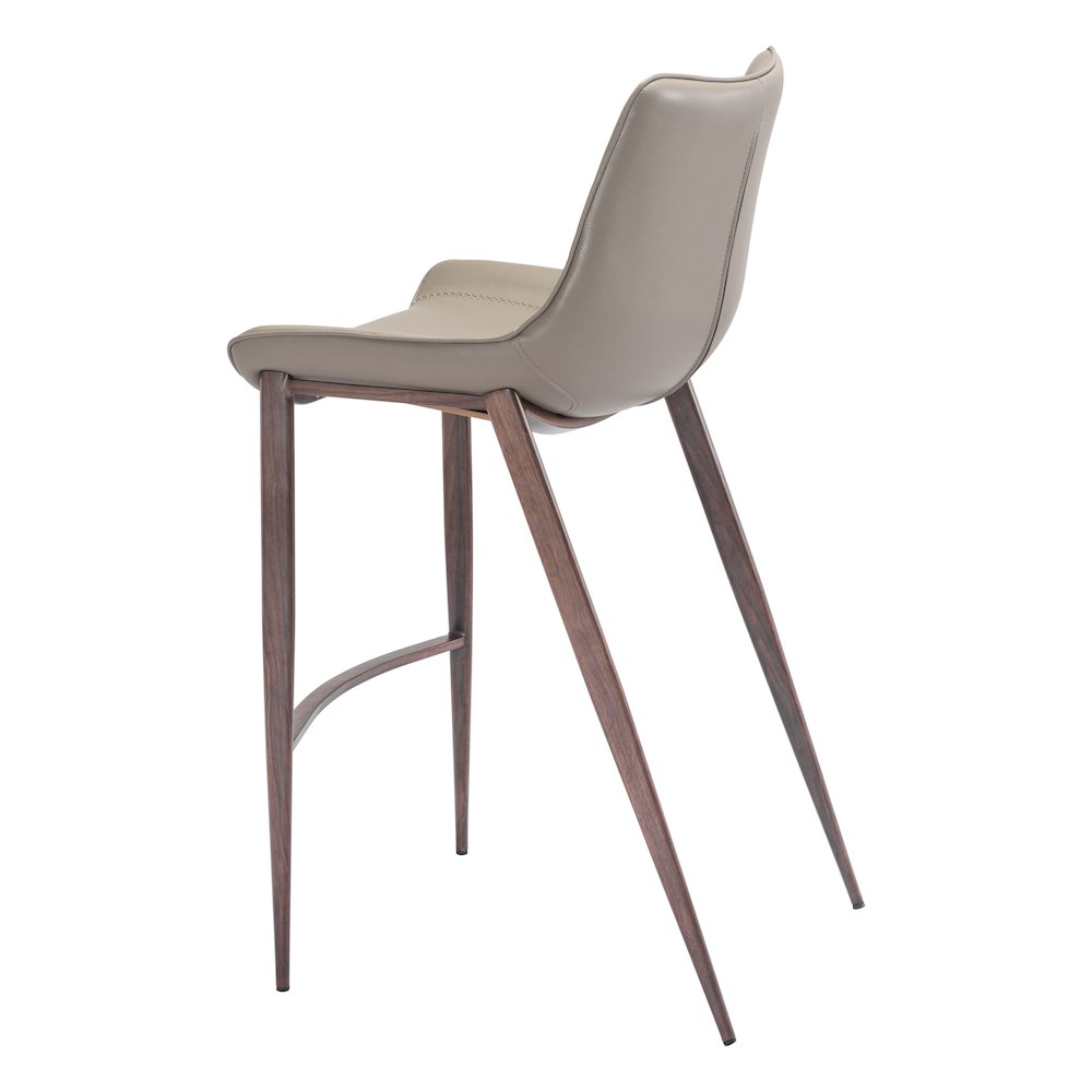 Magnus Barstool (Set of 2) Brown & Walnut - ZUO