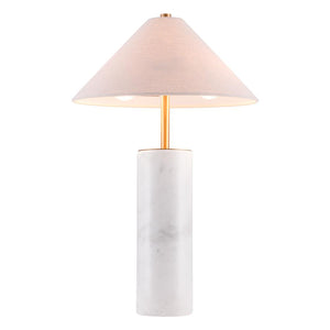 Ciara Table Lamp Beige & White - ZUO