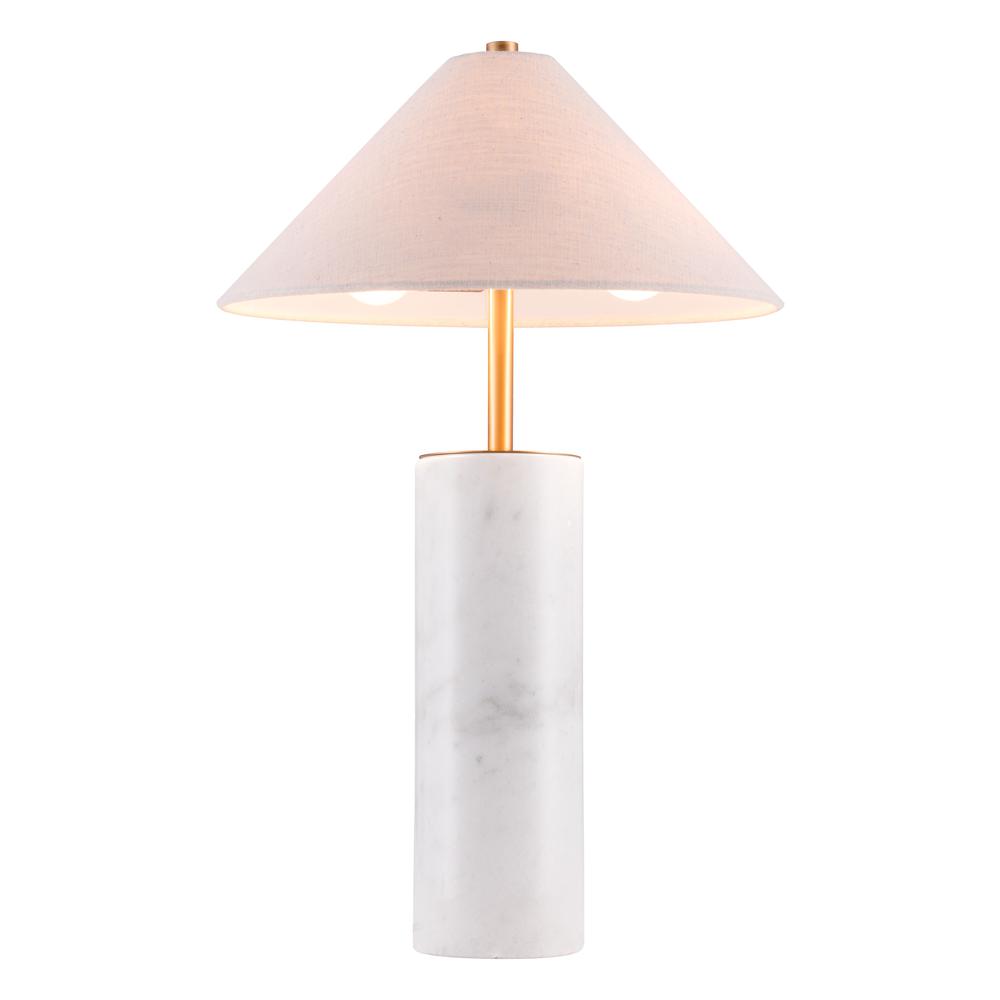 Ciara Table Lamp Beige & White - ZUO