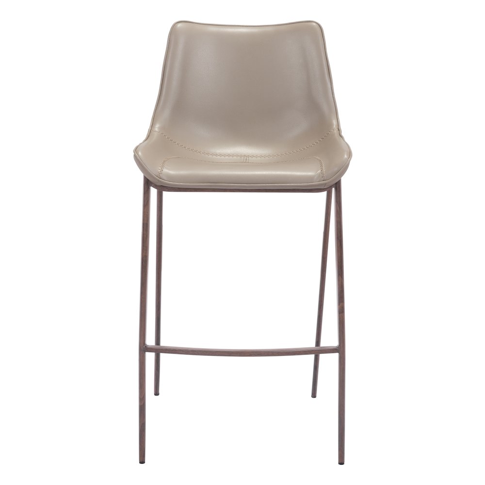 Magnus Barstool (Set of 2) Brown & Walnut - ZUO