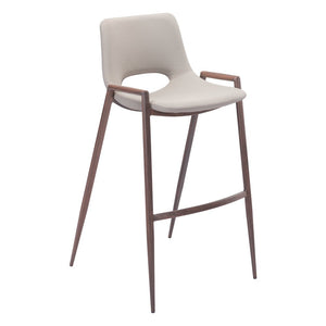 Desi Barstool (Set of 2) Beige & Walnut - ZUO