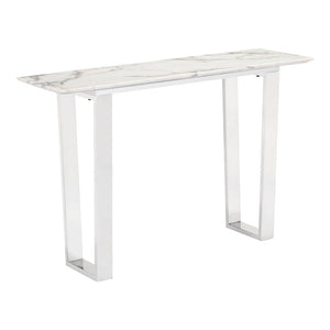 Atlas Console Table White & Silver - ZUO