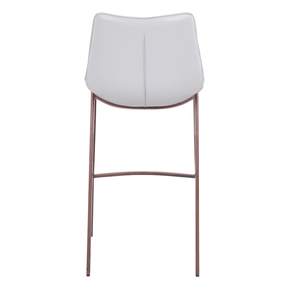 Magnus Barstool (Set of 2) White & Walnut - ZUO