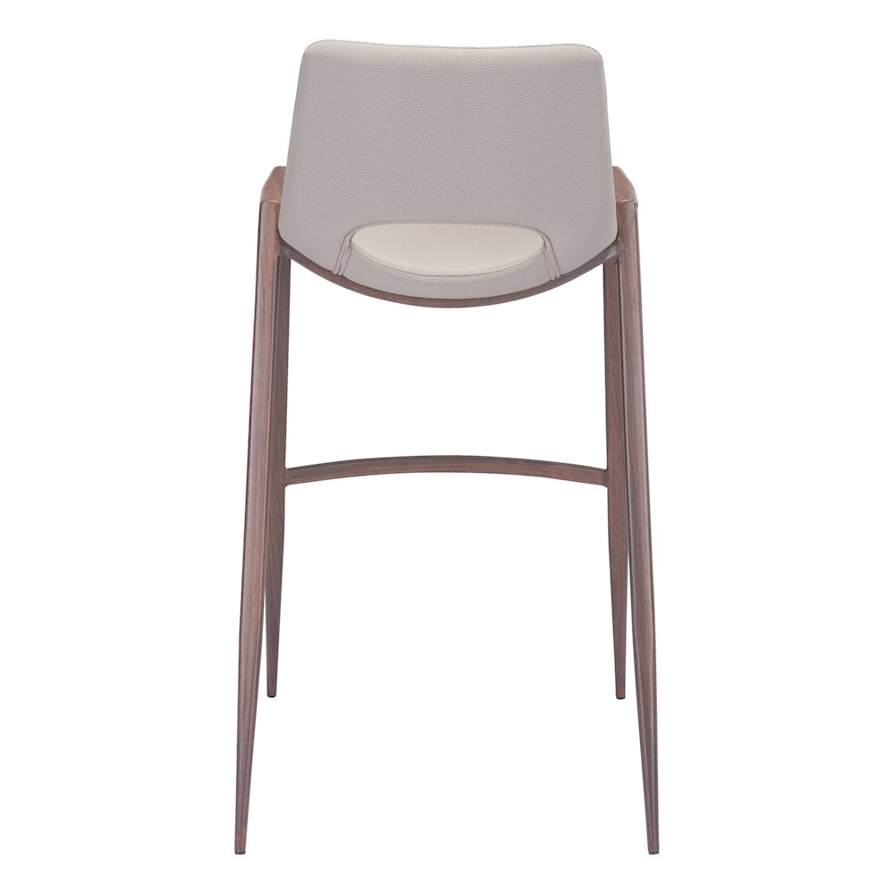 Desi Barstool (Set of 2) Beige & Walnut - ZUO