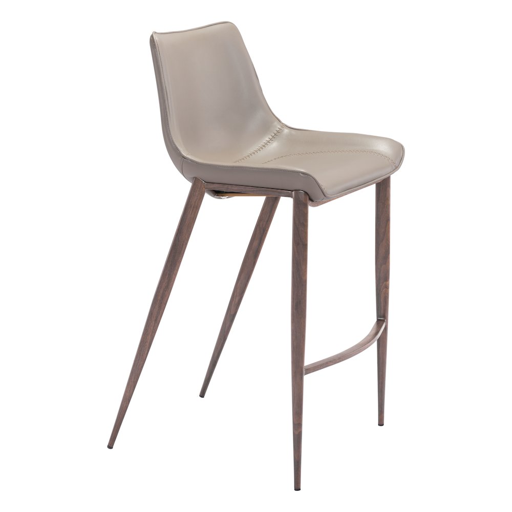 Magnus Barstool (Set of 2) Brown & Walnut - ZUO