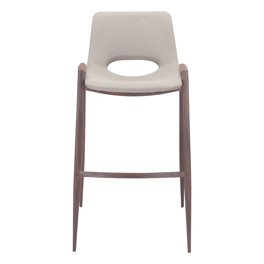 Desi Barstool (Set of 2) Beige & Walnut - ZUO