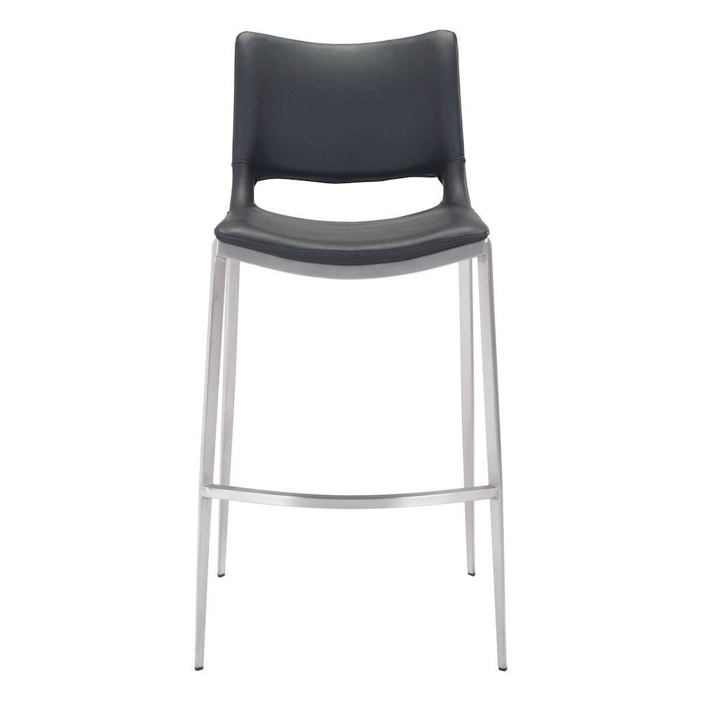 Ace Barstool (Set of 2) Black & Silver - ZUO